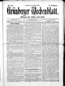 Gr&uuml;nberger Wochenblatt: Zeitung f&uuml;r Stadt und Land, No. 140. ( 23. November 1909 )