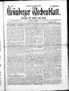 Gr&uuml;nberger Wochenblatt: Zeitung f&uuml;r Stadt und Land, No. 148. ( 11. December 1909 )