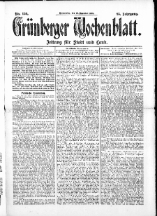 Gr&uuml;nberger Wochenblatt: Zeitung f&uuml;r Stadt und Land, No. 150. ( 16. December 1909 )