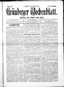 Gr&uuml;nberger Wochenblatt: Zeitung f&uuml;r Stadt und Land, No. 151. ( 18. December 1909 )