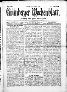 Grünberger Wochenblatt: Zeitung für Stadt und Land, No. 152. ( 21. December 1909 )
