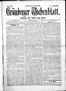 Gr&uuml;nberger Wochenblatt: Zeitung f&uuml;r Stadt und Land, No. 154. ( 25. December 1909 )