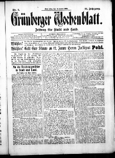 Gr&uuml;nberger Wochenblatt: Zeitung f&uuml;r Stadt und Land, No. 4. ( 11. Januar 1912 )