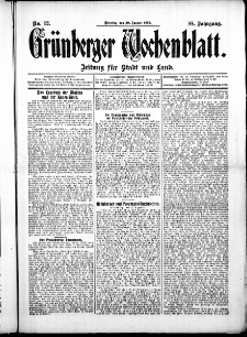 Gr&uuml;nberger Wochenblatt: Zeitung f&uuml;r Stadt und Land, No. 12. ( 30. Januar 1912 )