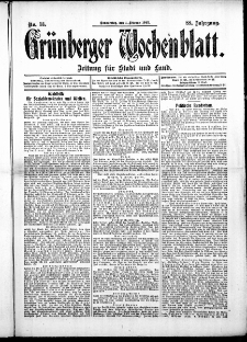 Gr&uuml;nberger Wochenblatt: Zeitung f&uuml;r Stadt und Land, No. 13. ( 1. Februar 1912 )