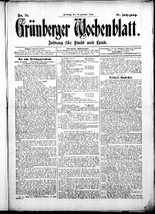 Gr&uuml;nberger Wochenblatt: Zeitung f&uuml;r Stadt und Land, No. 17. ( 1. Februar 1912 )
