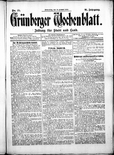 Gr&uuml;nberger Wochenblatt: Zeitung f&uuml;r Stadt und Land, No. 19. ( 15. Februar 1912 )