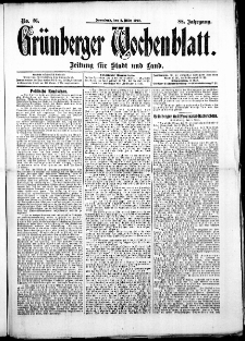 Gr&uuml;nberger Wochenblatt: Zeitung f&uuml;r Stadt und Land, No. 26. ( 2. M&auml;rz 1912 )