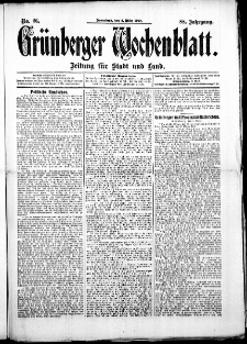 Grünberger Wochenblatt: Zeitung für Stadt und Land, No. 26. ( 2. März 1912 )