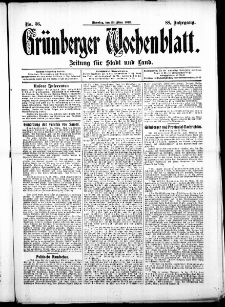 Gr&uuml;nberger Wochenblatt: Zeitung f&uuml;r Stadt und Land, No. 36. ( 26. M&auml;rz 1912 )
