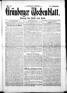 Grünberger Wochenblatt: Zeitung für Stadt und Land, No. 38. ( 30. März 1912 )