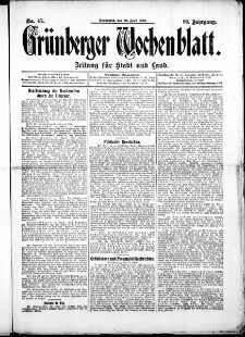 Grünberger Wochenblatt: Zeitung für Stadt und Land, No. 47. ( 20. April 1912 )