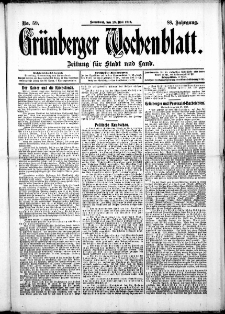 Grünberger Wochenblatt: Zeitung für Stadt und Land, No. 59. ( 18. Mai 1912 )