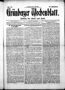 Gr&uuml;nberger Wochenblatt: Zeitung f&uuml;r Stadt und Land, No. 78. ( 6. Julii 1912 )