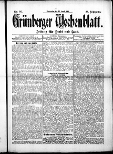 Grünberger Wochenblatt: Zeitung für Stadt und Land, No. 97. ( 15. August 1912 )