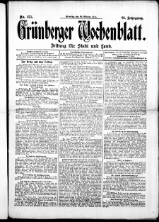 Gr&uuml;nberger Wochenblatt: Zeitung f&uuml;r Stadt und Land, No. 123. ( 15. Oktober 1912 )
