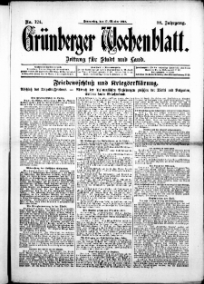 Gr&uuml;nberger Wochenblatt: Zeitung f&uuml;r Stadt und Land, No. 124. ( 17. Oktober 1912 )
