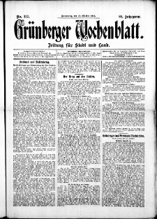 Grünberger Wochenblatt: Zeitung für Stadt und Land, No. 127. ( 24. Oktober 1912 )