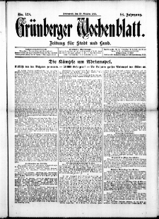 Gr&uuml;nberger Wochenblatt: Zeitung f&uuml;r Stadt und Land, No. 128. ( 26. Oktober 1912 )