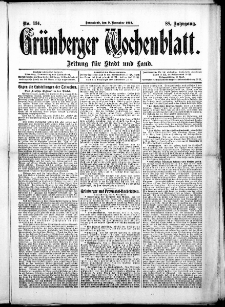Gr&uuml;nberger Wochenblatt: Zeitung f&uuml;r Stadt und Land, No. 134. ( 9. November 1912 )
