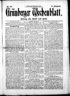 Gr&uuml;nberger Wochenblatt: Zeitung f&uuml;r Stadt und Land, No. 135. ( 12. November 1912 )