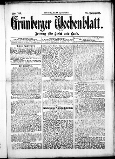 Gr&uuml;nberger Wochenblatt: Zeitung f&uuml;r Stadt und Land, No. 148. ( 12. Dezember 1912 )