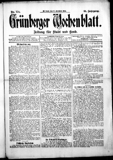 Gr&uuml;nberger Wochenblatt: Zeitung f&uuml;r Stadt und Land, No. 154. ( 25. Dezember 1912 )