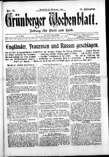 Gr&uuml;nberger Wochenblatt: Zeitung f&uuml;r Stadt und Land, No. 25. ( 30. Januar 1915 )