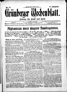 Gr&uuml;nberger Wochenblatt: Zeitung f&uuml;r Stadt und Land, No. 33. ( 9. Februar 1915 )