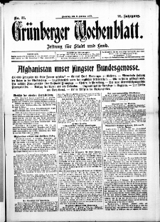 Grünberger Wochenblatt: Zeitung für Stadt und Land, No. 33. ( 9. Februar 1915 )