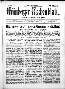 Grünberger Wochenblatt: Zeitung für Stadt und Land, No. 39. ( 16. Februar 1915 )