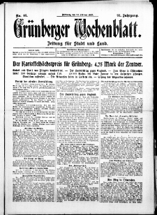 Grünberger Wochenblatt: Zeitung für Stadt und Land, No. 46. ( 24. Februar 1915 )