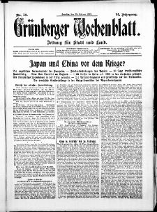 Grünberger Wochenblatt: Zeitung für Stadt und Land, No. 50. ( 28. Februar 1915 )