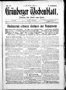 Grünberger Wochenblatt: Zeitung für Stadt und Land, No. 52. ( 3. März 1915 )