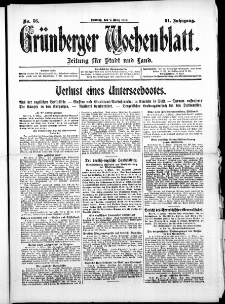 Grünberger Wochenblatt: Zeitung für Stadt und Land, No. 56. ( 7. März 1915 )