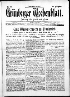 Grünberger Wochenblatt: Zeitung für Stadt und Land, No. 60. ( 12. März 1915 )