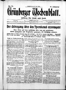 Grünberger Wochenblatt: Zeitung für Stadt und Land, No. 95. ( 24. April 1915 )