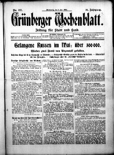 Grünberger Wochenblatt: Zeitung für Stadt und Land, No. 127. ( 3. Juni 1915 )