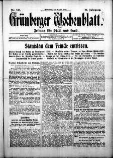 Grünberger Wochenblatt: Zeitung für Stadt und Land, No. 133. ( 10. Juni 1915 )