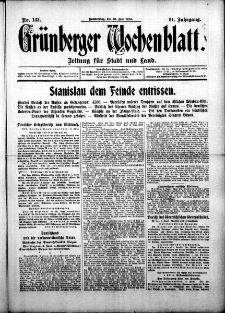 Grünberger Wochenblatt: Zeitung für Stadt und Land, No. 133. ( 10. Juni 1915 )