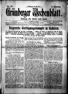Grünberger Wochenblatt: Zeitung für Stadt und Land, No. 150. ( 30. Juni 1915 )