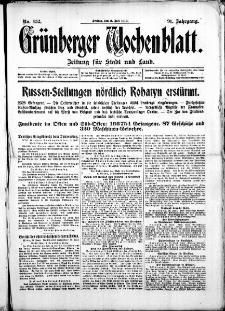 Gr&uuml;nberger Wochenblatt: Zeitung f&uuml;r Stadt und Land, No. 152. ( 2. Juli 1915 )