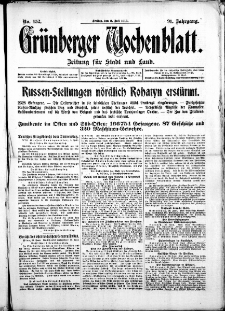 Grünberger Wochenblatt: Zeitung für Stadt und Land, No. 152. ( 2. Juli 1915 )