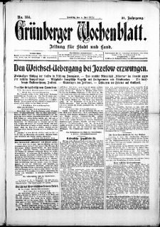 Grünberger Wochenblatt: Zeitung für Stadt und Land, No. 154. ( 1. Juli 1915 )