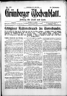 Grünberger Wochenblatt: Zeitung für Stadt und Land, No. 157. ( 8. Juli 1915 )