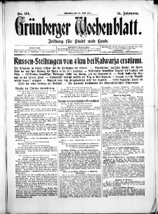 Grünberger Wochenblatt: Zeitung für Stadt und Land, No. 161. ( 13. Juli 1915 )