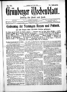 Grünberger Wochenblatt: Zeitung für Stadt und Land, No. 172. ( 25. Juli 1915 )