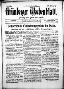 Grünberger Wochenblatt: Zeitung für Stadt und Land, No. 174. ( 28. Juli 1915 )