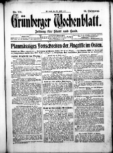 Grünberger Wochenblatt: Zeitung für Stadt und Land, No. 174. ( 28. Juli 1915 )