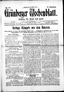 Grünberger Wochenblatt: Zeitung für Stadt und Land, No. 214. ( 12. September 1915 )